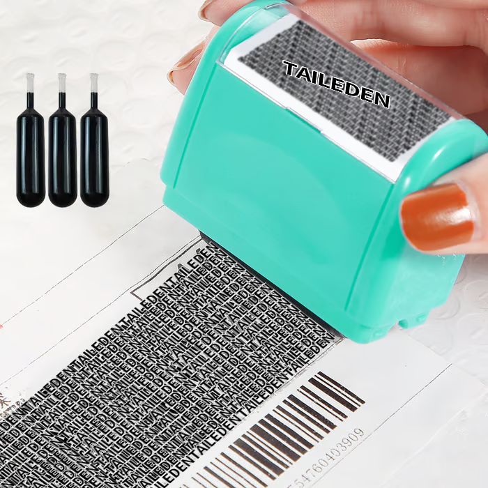 Privacy Protection Security Roller Stamp — Address & Billing Info Blocker