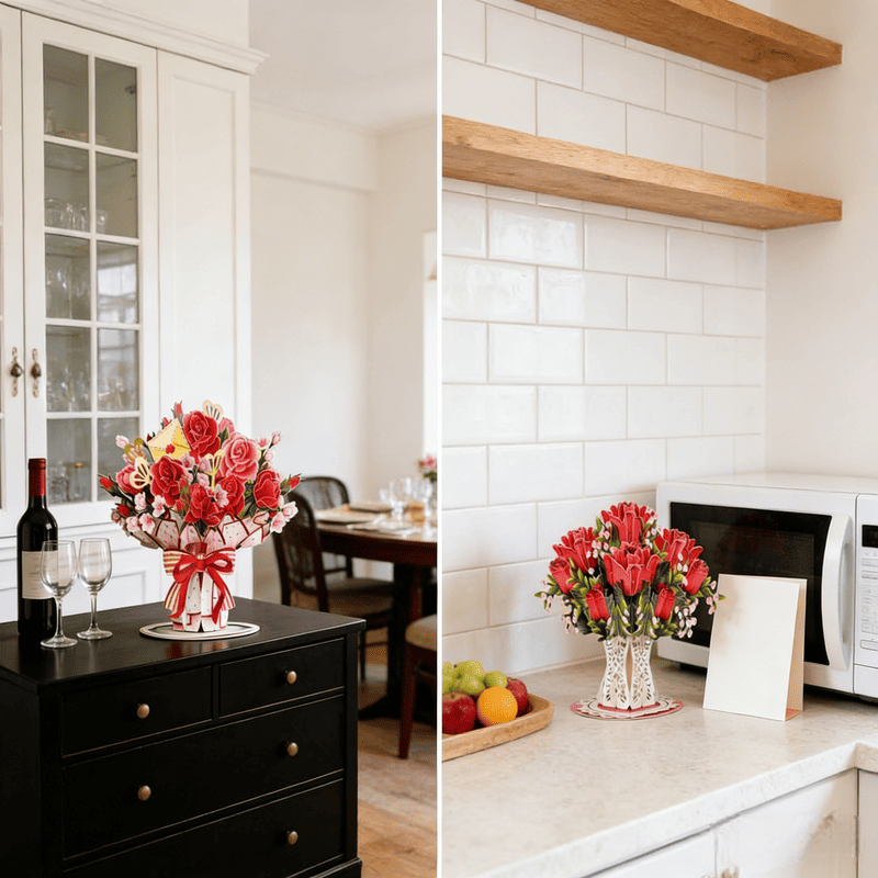 🌼💌 Valentine’s Day 3D Pop-Up Flower Card – Personalized Love Note, A Bloom That Never Fades💖