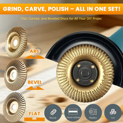 3PCS Wood Carving Disc Set for Angle Grinder