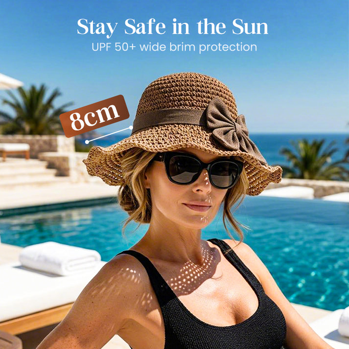🔥 Hot Sale 50% OFF🔥Elegant Woven Straw Sun Hat with Bow