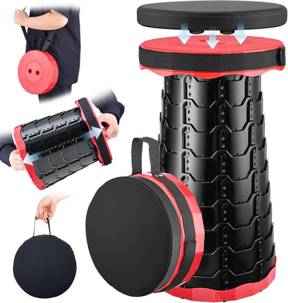 Upgraded Collapsible Stool with Cushion, Camping Stools for Outdoor Camping Travel Hiking Fishing