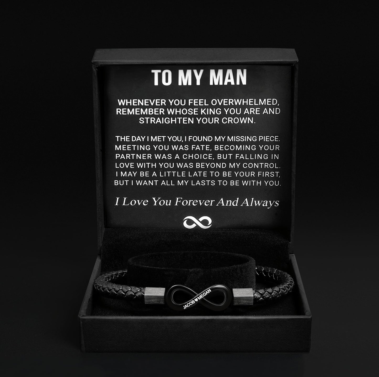 "To My Man" - Infinity Personalized Bracelet