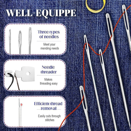 🧵 37Pcs Sewing Tool Set with Big Eye Easy -Thread Needles for Home & Travel Quick Fixes ✂️