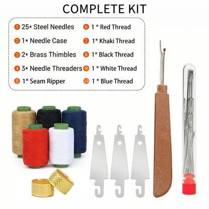 🧵 37Pcs Sewing Tool Set with Big Eye Easy -Thread Needles for Home & Travel Quick Fixes ✂️