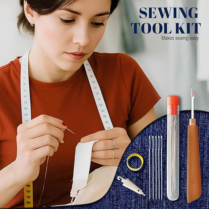 🧵 37Pcs Sewing Tool Set with Big Eye Easy -Thread Needles for Home & Travel Quick Fixes ✂️