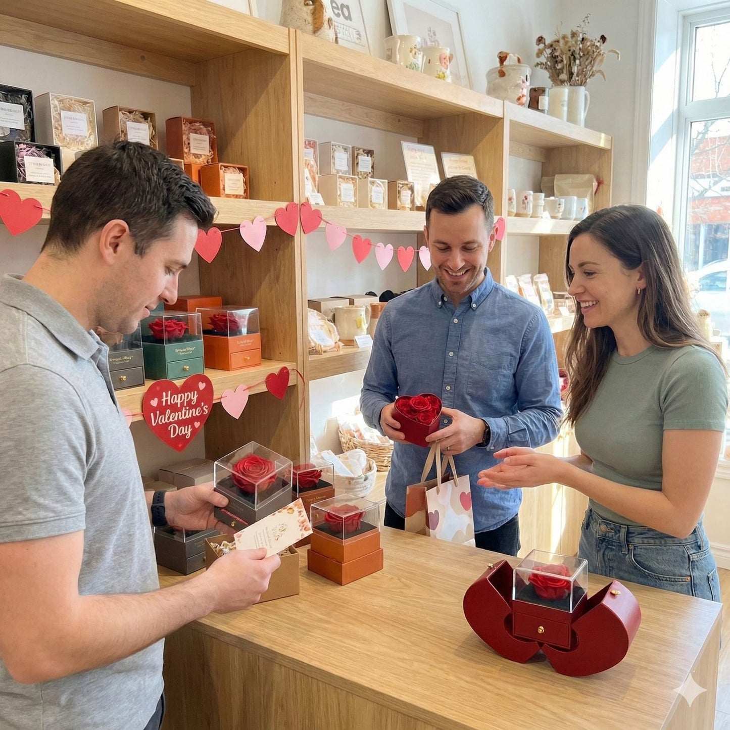 Eternal Rose Box - With Real Rose and Necklace - Valentine's Day Card
